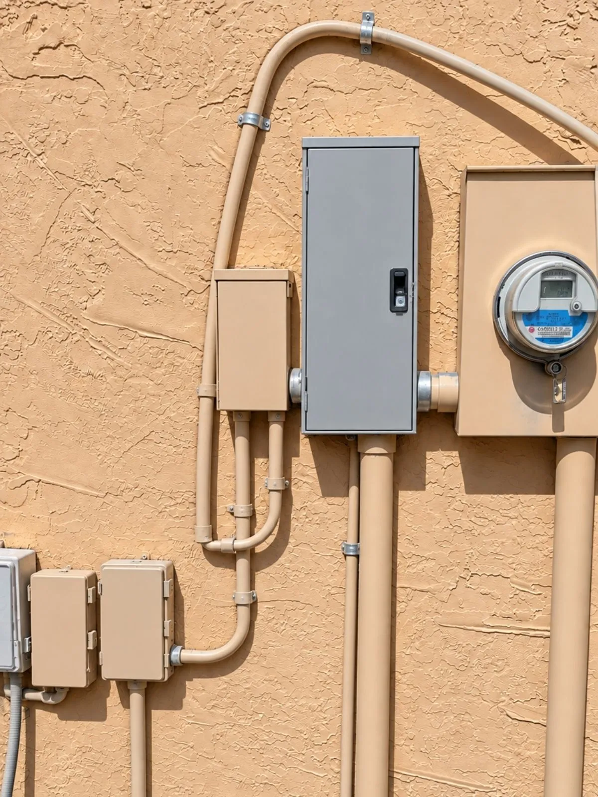 The same area with the electrical panel enclosed and closed